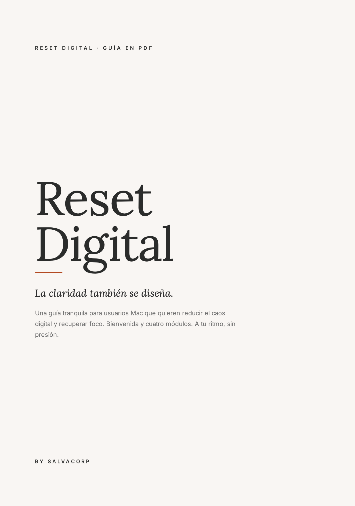 Reset Digital — portada